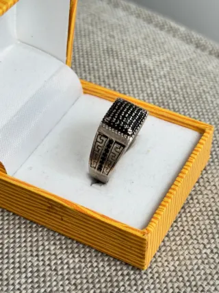 Anillo Plata 925 Hombre Negro