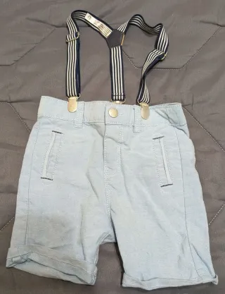 Pantaloncini jeans con bretelle bambino