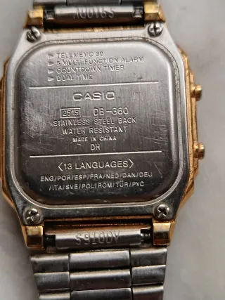 Reloj Casio DB 360 "2515"  Data Bank Dorado
