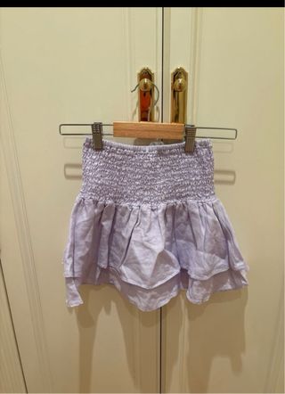 Falda niña floral verde y blanco