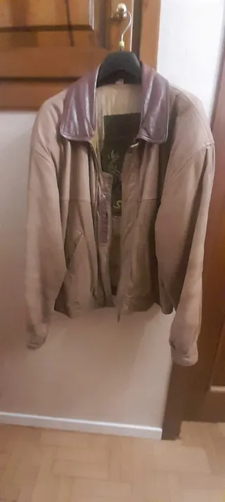 Giacca Vera Pelle Vintage Beige/Marrone