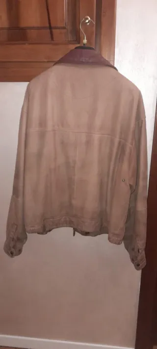 Giacca Vera Pelle Vintage Beige/Marrone