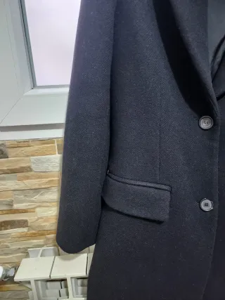 Abrigo largo paño Zara negro