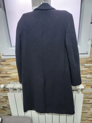 Abrigo largo paño Zara negro