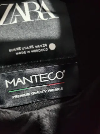 Abrigo largo paño Zara negro