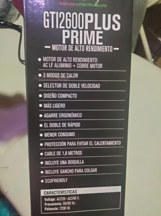 Secador de pelo IDItalian GTI2600 Negro