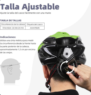 Casco Ciclismo Adulto Ajustable con Luz LED