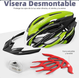 Casco Ciclismo Adulto Ajustable con Luz LED
