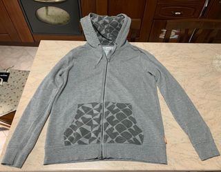 Felpa grigia con cappuccio e zip per uomo DMax