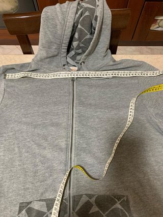 Felpa grigia con cappuccio e zip per uomo DMax