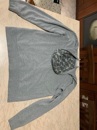 Felpa grigia con cappuccio e zip per uomo DMax