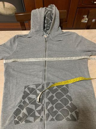 Felpa grigia con cappuccio e zip per uomo DMax