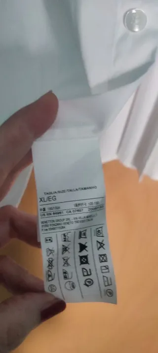 Camisa nueva Benetton Blanca Talla XL