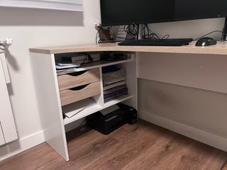 Escritorio de esquina madera y metal