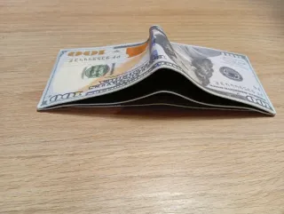 Cartera estilo billete 100 dólares