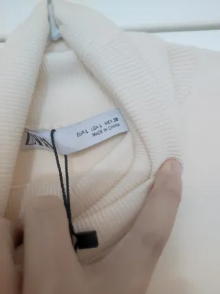 Jersey marinero Zara Talla L crudo/azul