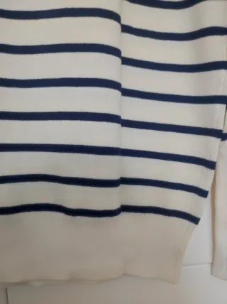 Jersey marinero Zara Talla L crudo/azul