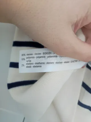 Jersey marinero Zara Talla L crudo/azul