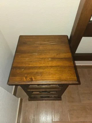 2 cabeceros 90cm y mesita noche madera