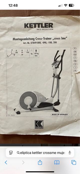 Elíptica marca Kettler en buen estado