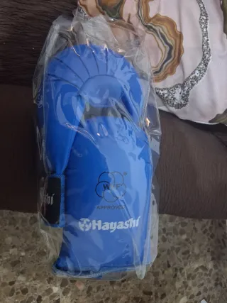 Guantes Karate Hayashi WKF Approved Azul