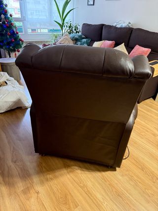 Sillón reclinable eléctrico de piel