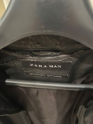 Cazadora Zara Hombre Polipiel Negra Talla M