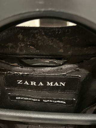 Cazadora Zara Hombre Polipiel Negra Talla M