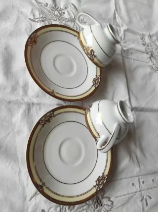 2 Tazze Porcellana Tedesca Oro