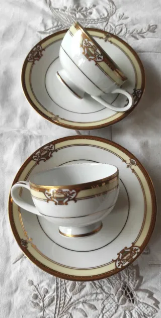 2 Tazze Porcellana Tedesca Oro