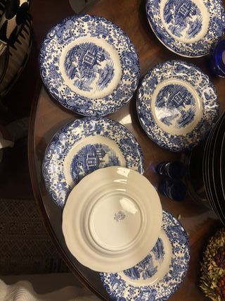 6 Platos Llanos La Cartuja Azul