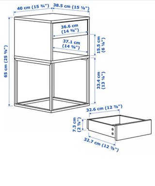 Mesa Auxiliar VIKHAMMER Negra IKEA
