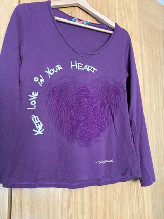 Camiseta Desigual Morada Talla L para mujer