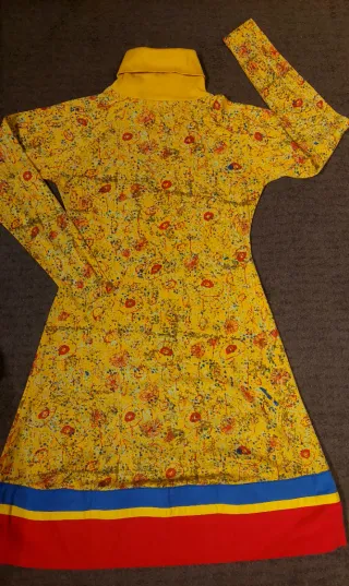 Vestido algodón amarillo corazones T L