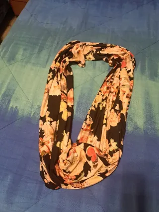 Sciarpa ad anello viscosa fantasia floreale
