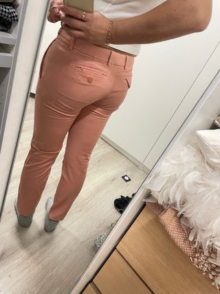 Pantalón tobillero tiro bajo salmón