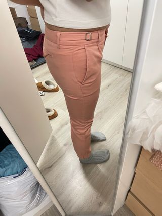 Pantalón tobillero tiro bajo salmón