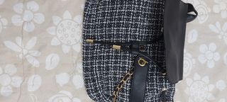 Zainetto Tweed Nero e Bianco