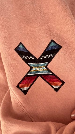 Sudadera Blue Banana rosa palo con logo X