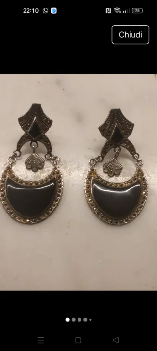 Orecchini vintage argento anni 80