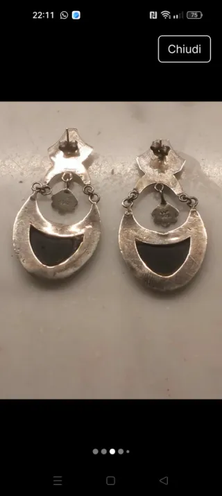 Orecchini vintage argento anni 80