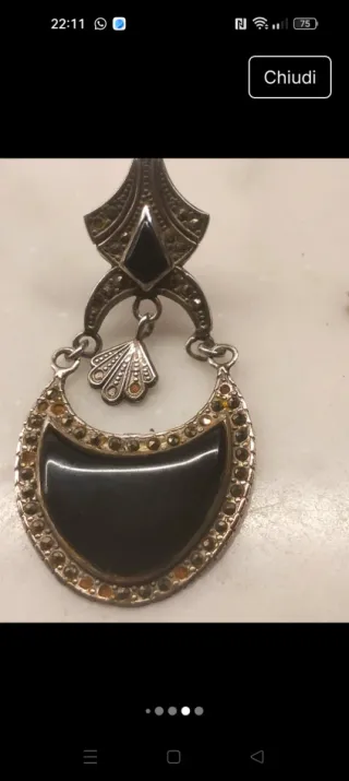 Orecchini vintage argento anni 80