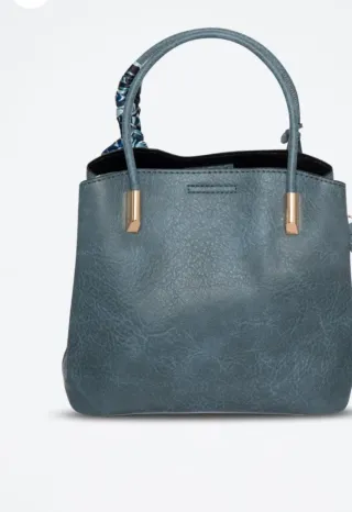 Borsetta donna blu con foulard