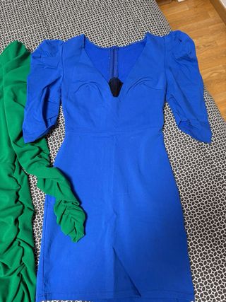 Vestidos azul y verde