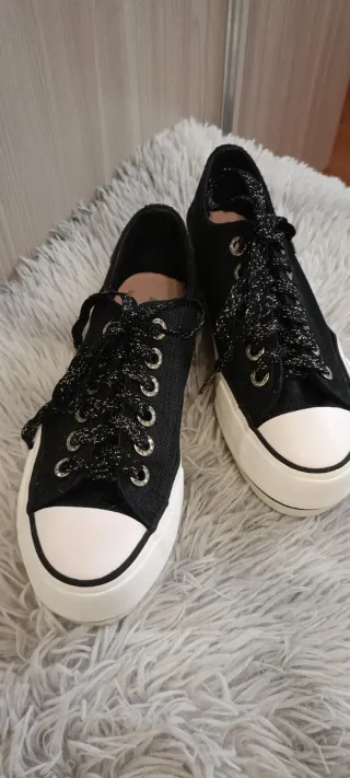 Sneakers RIFLE Platform Nere - Lacci Glitter - 38