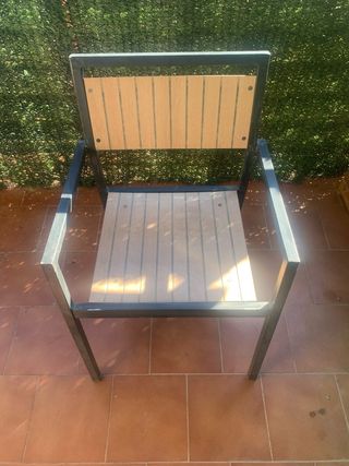 Sillas y mesa jardín/terraza metal/madera