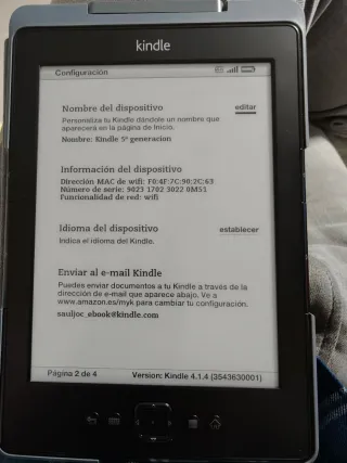 Kindle 4 negro con funda