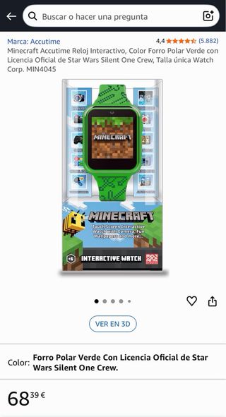 Reloj Interactivo Minecraft Verde