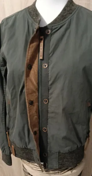 Chaqueta Bomber Mujer M/38/10 Verde Marrón