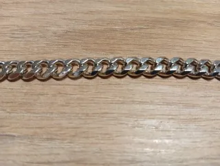 Pulsera de eslabones plateada estilo Cubana